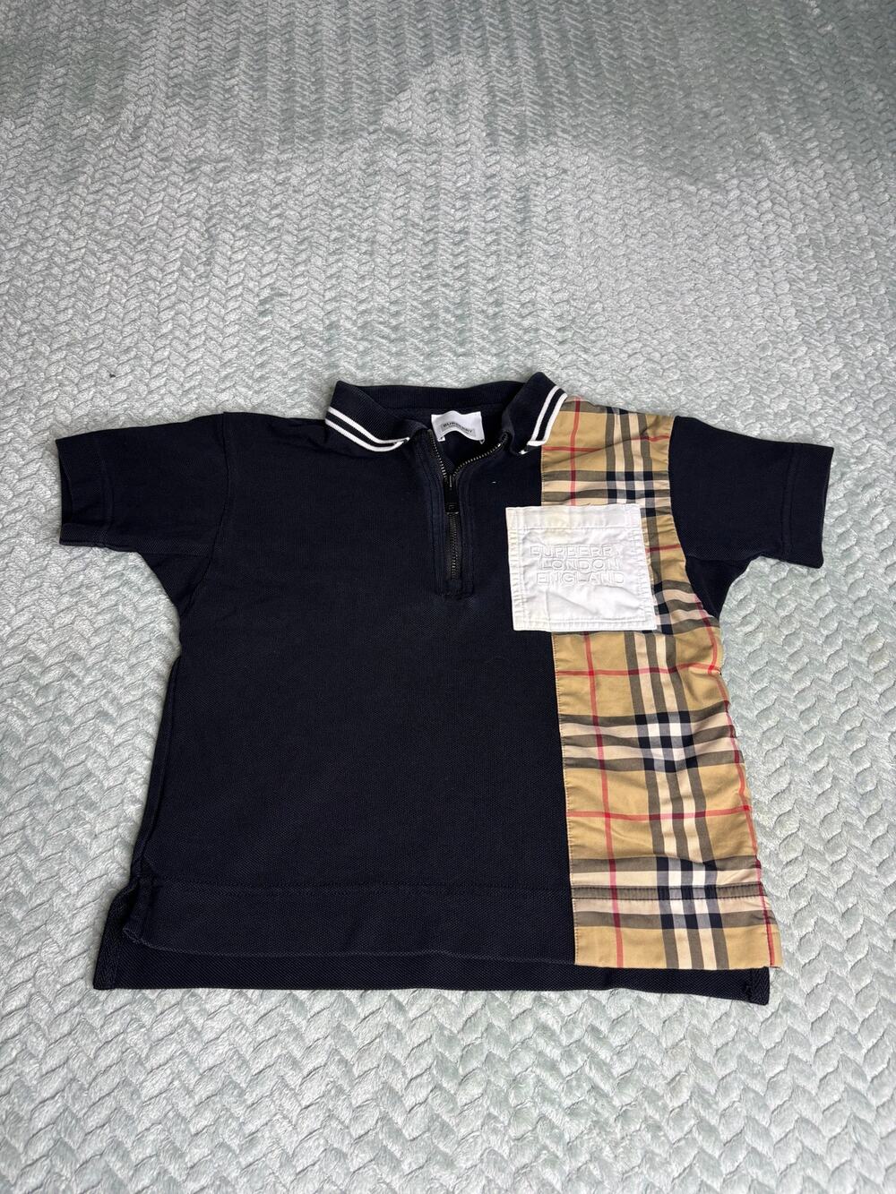 Burberry London England Nova Check Zip Polo 6Y